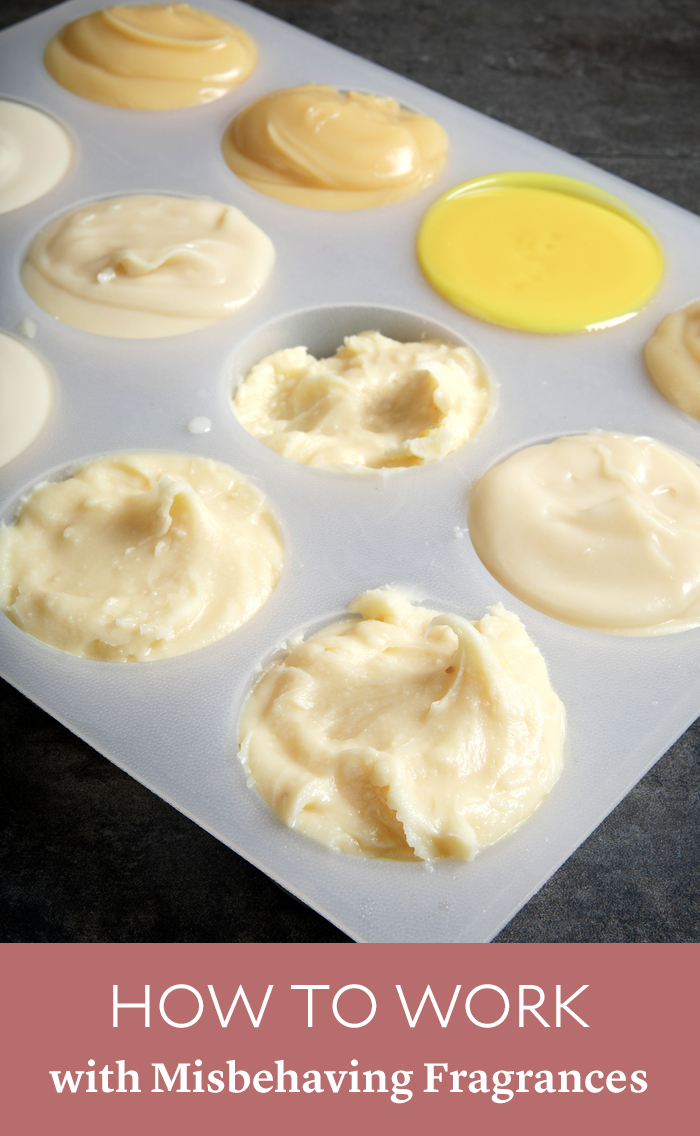 how
to work with misbehaving fragrances in DIY soap